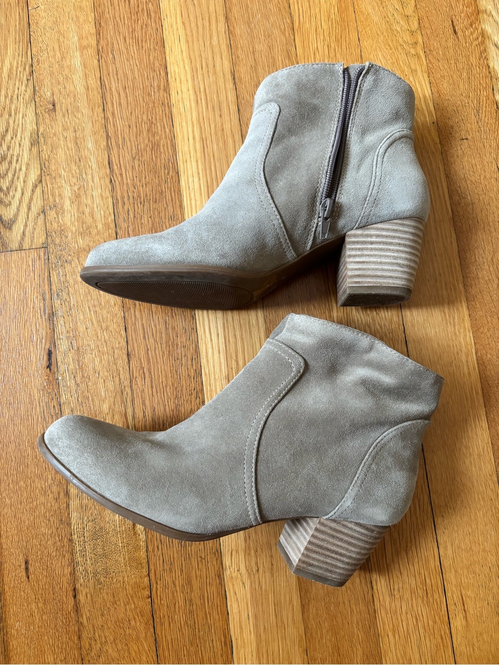 Sole Society So-Romy Taupe Suede Ankle Booties